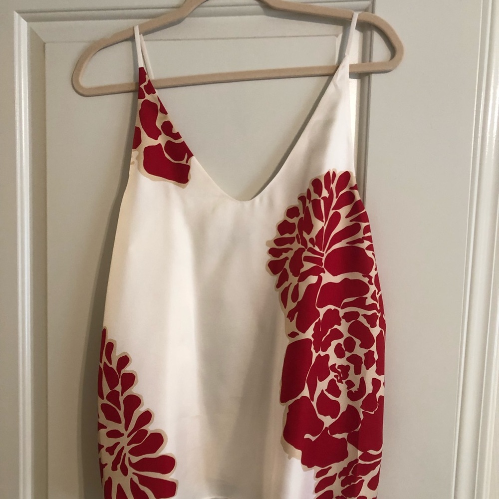 Tibi floral silk tank